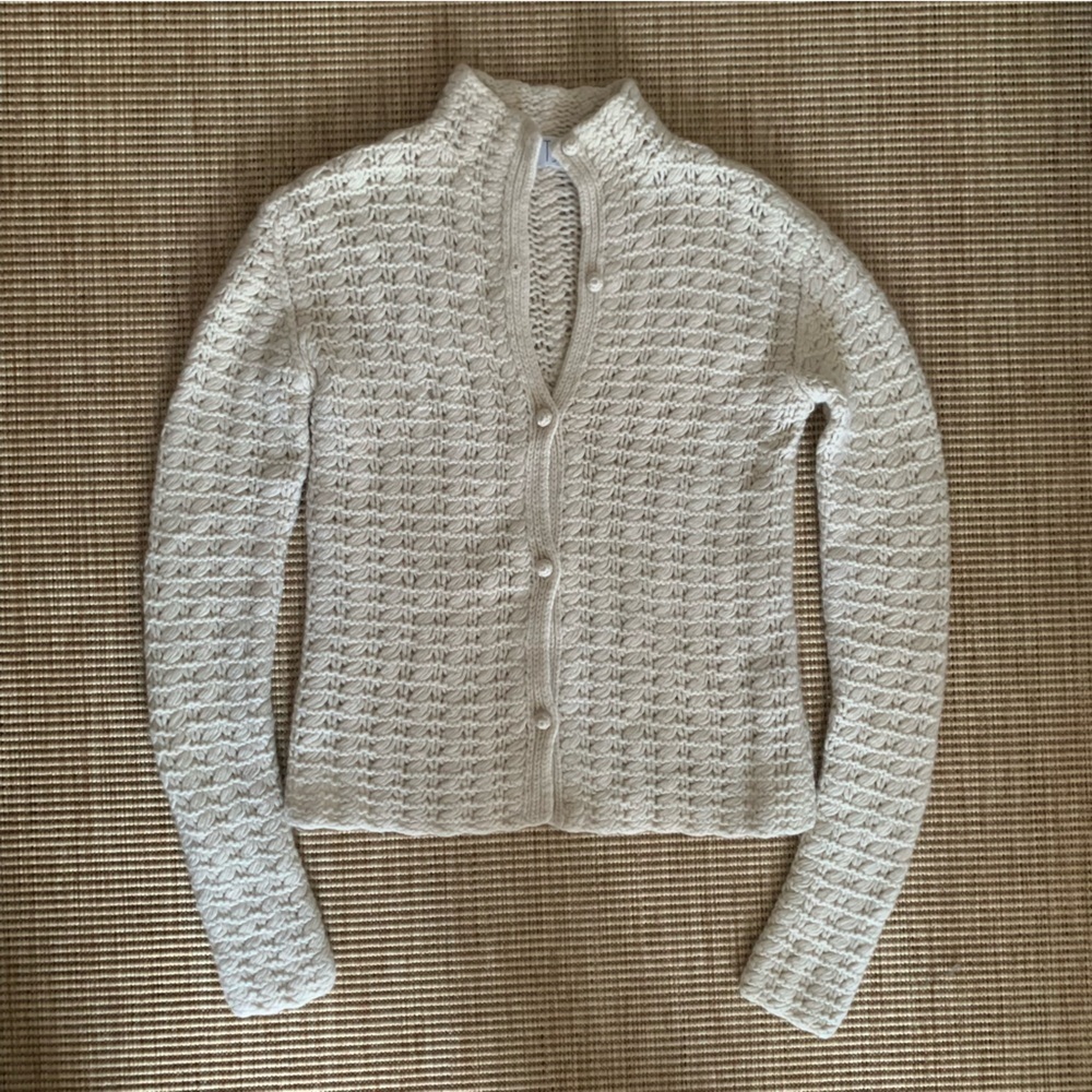 Doen like Cream Knit Button-Up Cardigan NWOT